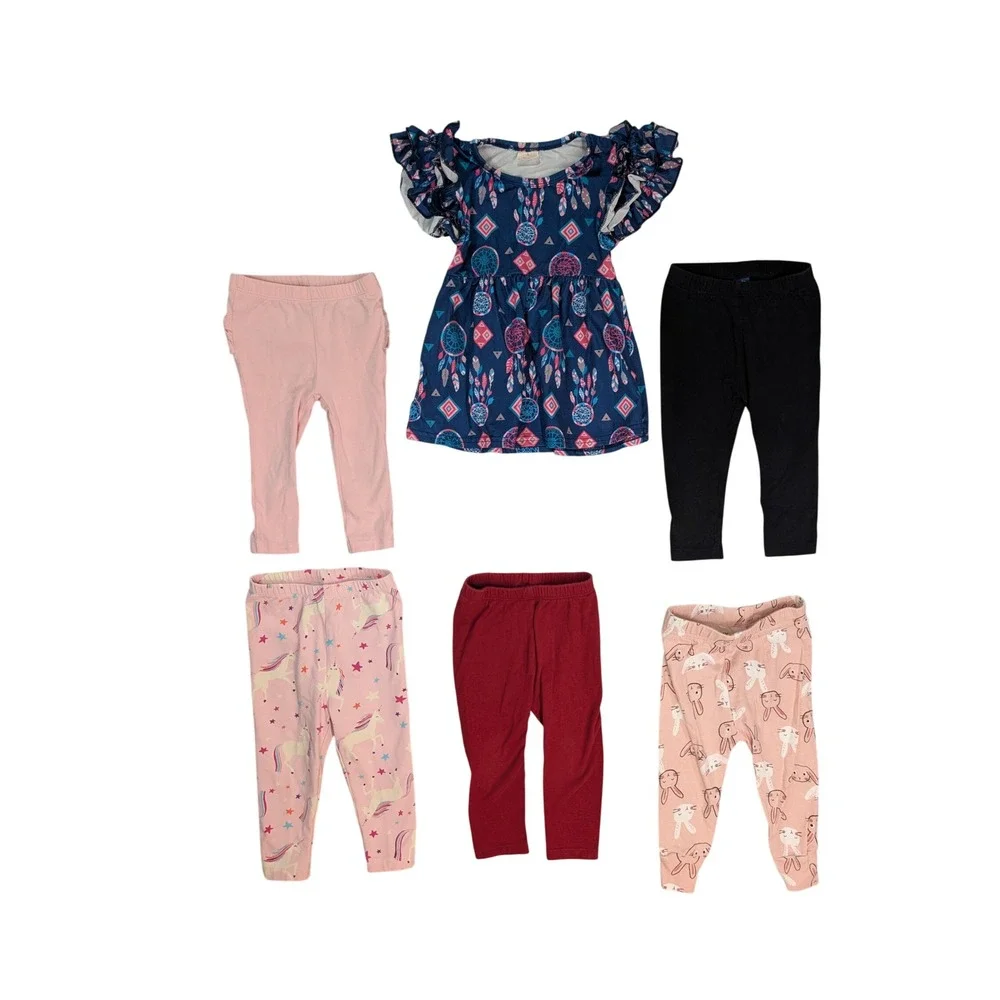 Girl Clothes Lot 12-18 Months 15 piece Dress Romper Leggings